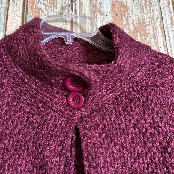 Olivia Sky Raspberry L  Women’s 3/4 Sleeve Cardigan Style Chunky Knit Sweater - Picture 2 of 10